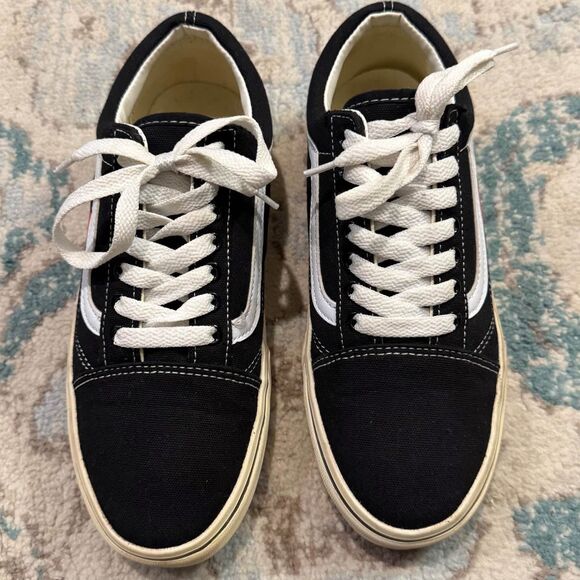 VANS X CDG Comme Des Garçons Heart Painted Black Classic Low Top Sneakers Size 7 - Picture 2 of 10